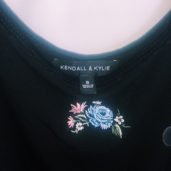 S | Kendall & Kylie | Velour Bodysuit with Tie Up Straps - Picture 5 of 6